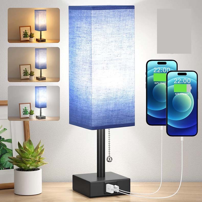 Bedside Table Lamp With 3 Levels Brightness Small Lamp Home Decor dealsniper-net Blue AU