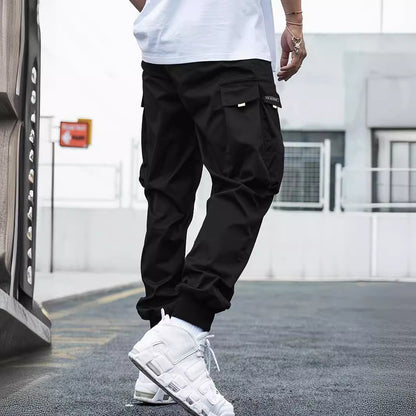 Multi-pocket Cargo Pants Men's Casual Hip-Hop Drawstring Men Gym From House