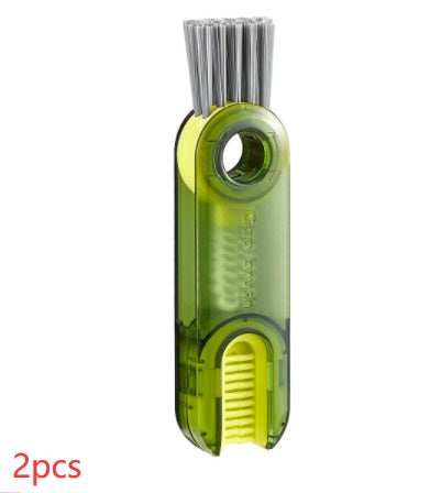 3 In 1 Tiny Bottle Cup Cover Brush Straw Cleaner Tools Multi-Functional Kitchen dealsniper-net Green 2PCS