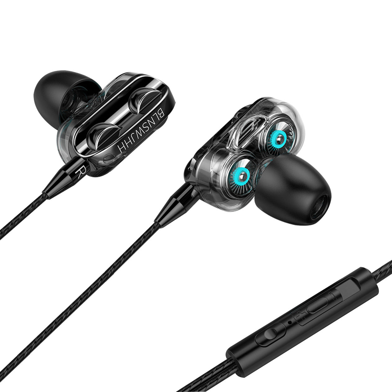 Quad-core Dual-moving Coil Dual-speaker Earphone In-ear Gadgets dealsniper-net