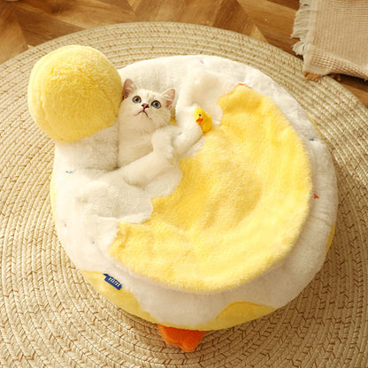 All Season All-purpose Warm Pet Products Cat Bed Pets dealsniper-net Yellow With quilt