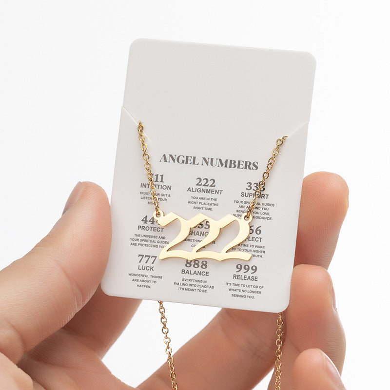 Women's New Angel Lucky Digital Pendant Necklace