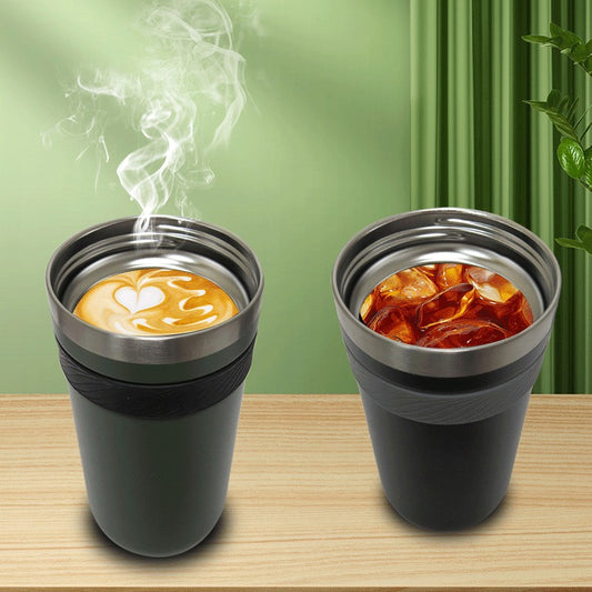 304 Stainless Steel Vacuum Cup With Double Drinking Mouth Design