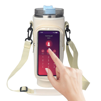 Cup Cover Transparent Touch Screen Neoprene kitchen Kitchen Gym From House Beige Rubber Buckle