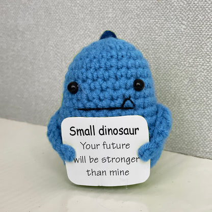 Funny Animal Crocheted Toy Creative Gift Kids dealsniper-net Blue Little Dinosaur Plus Keychain