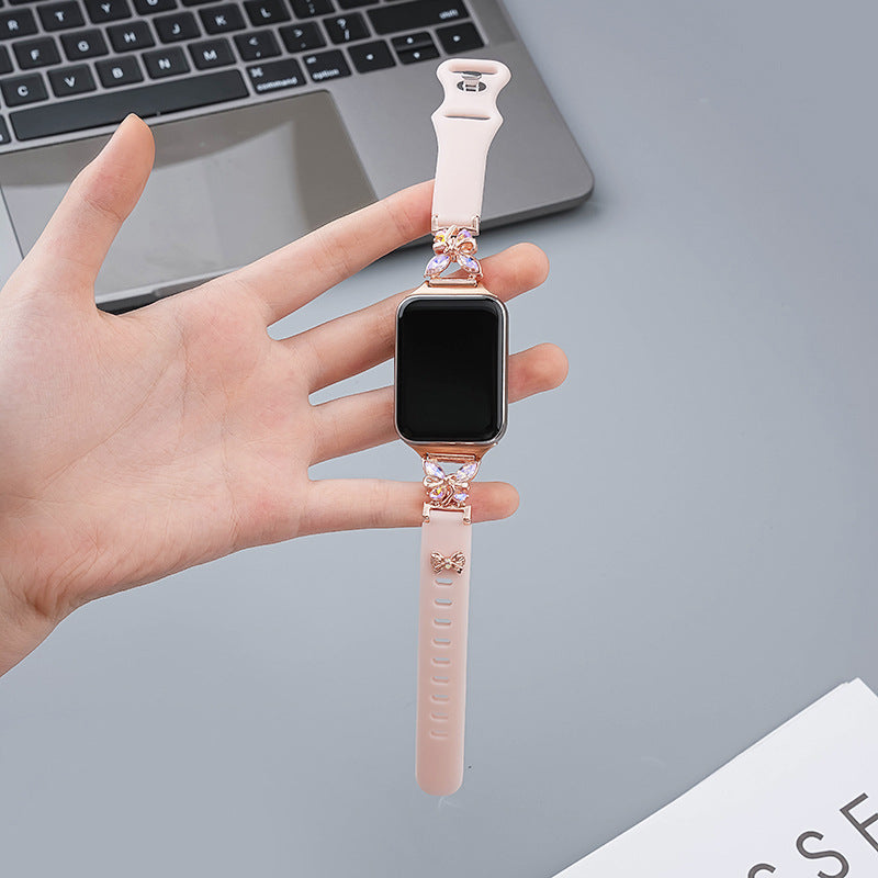 Suitable For IWatch S9 AndSamsung Xiaomi Belt Bracelet Jewelry DealSniper.net Pink 38 40 41mm S10 42