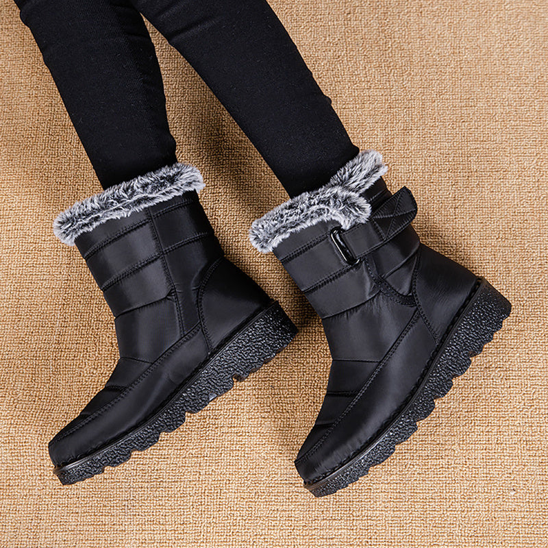 Snow Boots Winter Warm Hook And Loop Fastener Plush Shoes Women null