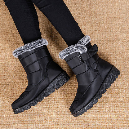 Snow Boots Winter Warm Hook And Loop Fastener Plush Shoes Women null