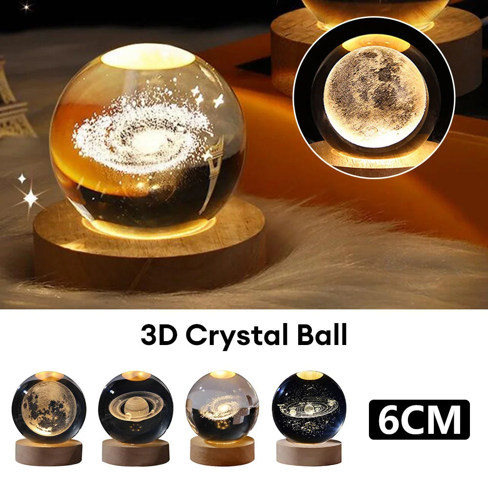 Luminous Starry Sky And Planets Moon Moon Crystal Ball Holidays DealSniper.net
