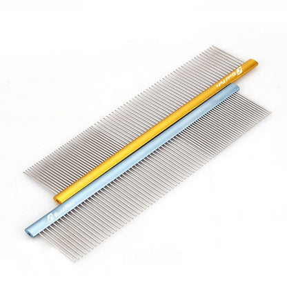 Pet Comb Colorful Stainless Steel Shedding 1mm Dog Grooming Pets Gym From House M blue