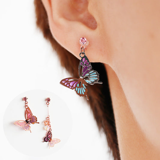 Asymmetric Butterfly Earrings Fashion Ear Clip Jewelry dealsniper-net