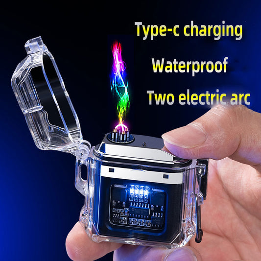 USB Lighter Windproof Double ArcLighter Gadgets Gym From House