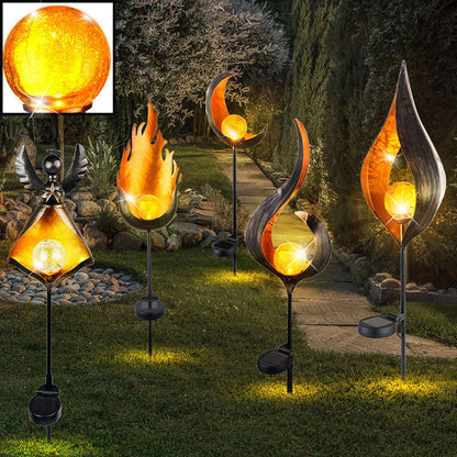 LED Solar Flame Metal Decorative Light Home dealsniper-net