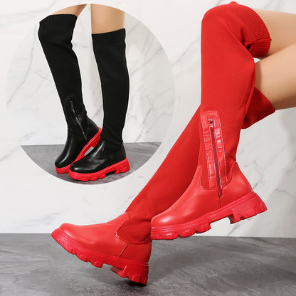 Long Boots Women Winter Shoes Fashion Side Zipper Knee High Boots Women dealsniper-net