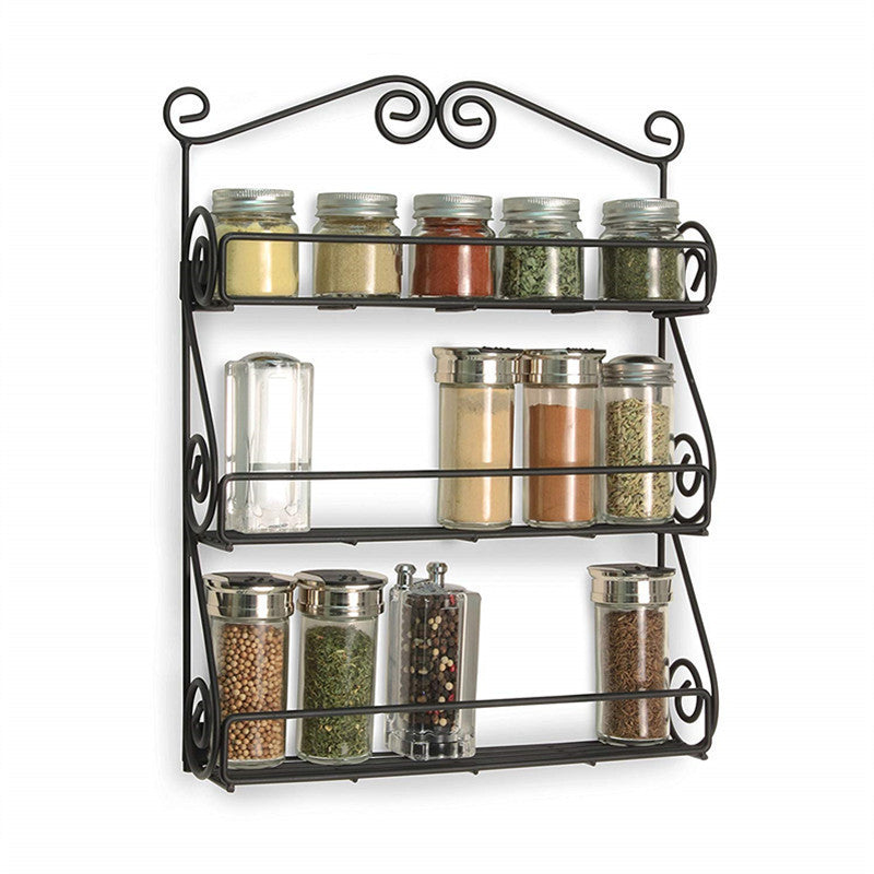 Modern Minimalist Iron Kitchen Storage Rack Wall Hanging Holder Kitchen DealSniper.net