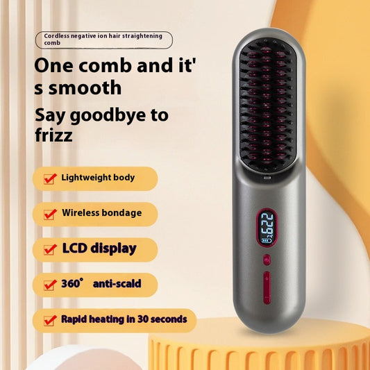 Straight Comb Anion Hair Straightener Dual-use Beauty Gym From House Gray USB
