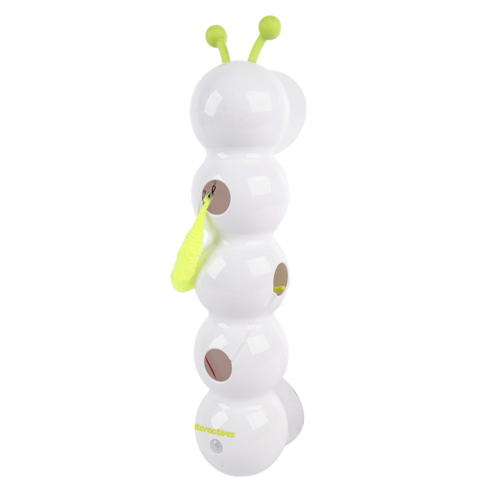 Teasing Cat Toy Automatic Pes Toy With Tail Motion Pets Gym From House White And Green 40 x 8.5 x 9 cm