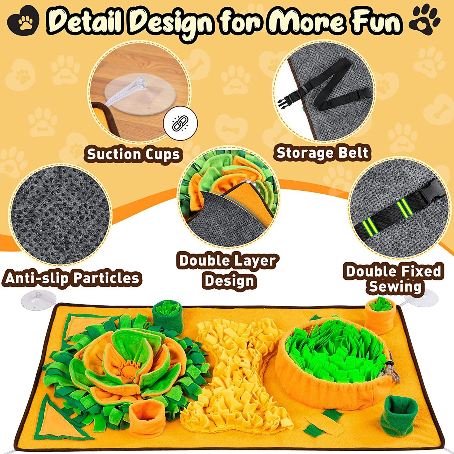Large Snuffle Mat For Dogs Pet Interactive Training And Stress Relief Pets Gym From House