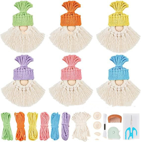 Woven Christmas Elf Crafts Holidays dealsniper-net Figure 2 Six Piece Set Bag