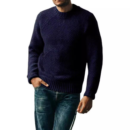 Men's Pullover Sweater Winter Casual Solid Color Round