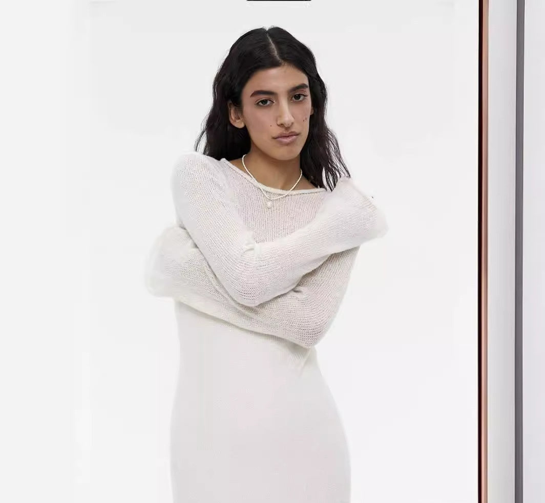 Knitted Hollow-out Dress For Vest Skirt Set Women Women DealSniper.net
