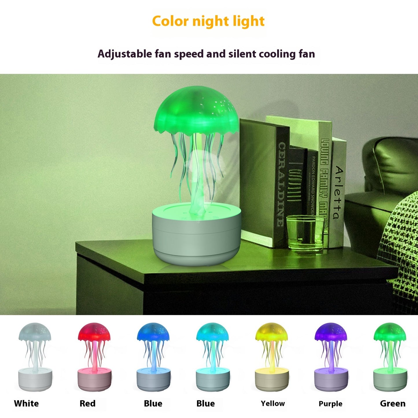 Jellyfish Humidifier Fragrance Diffuser Colorful Night Light Home Decor dealsniper-net