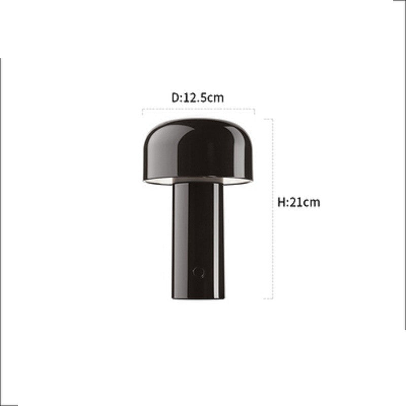 Designer Mushroom Table Lamp Night Light Portable Cordless Home Decor DealSniper.net Black Touch three tone light USB
