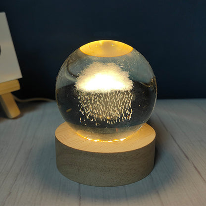 Usb Plug-in Luminous Crystal Ball Night Light Home Decor Gym From House Cloud Rain Usb Plug In