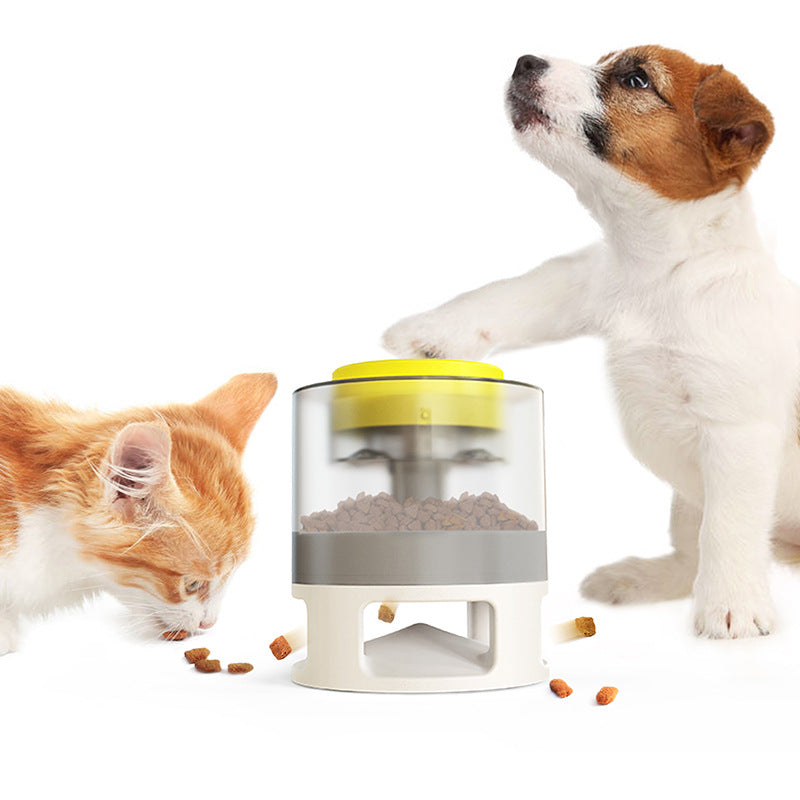 Dog Food Feeder Pet Accessories Cat Feeder Catapult Pets Gym From House C White