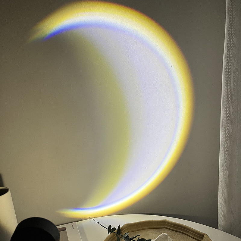 INS USB Moon Lamp LED Rainbow Neon Night Sunset Light Projector