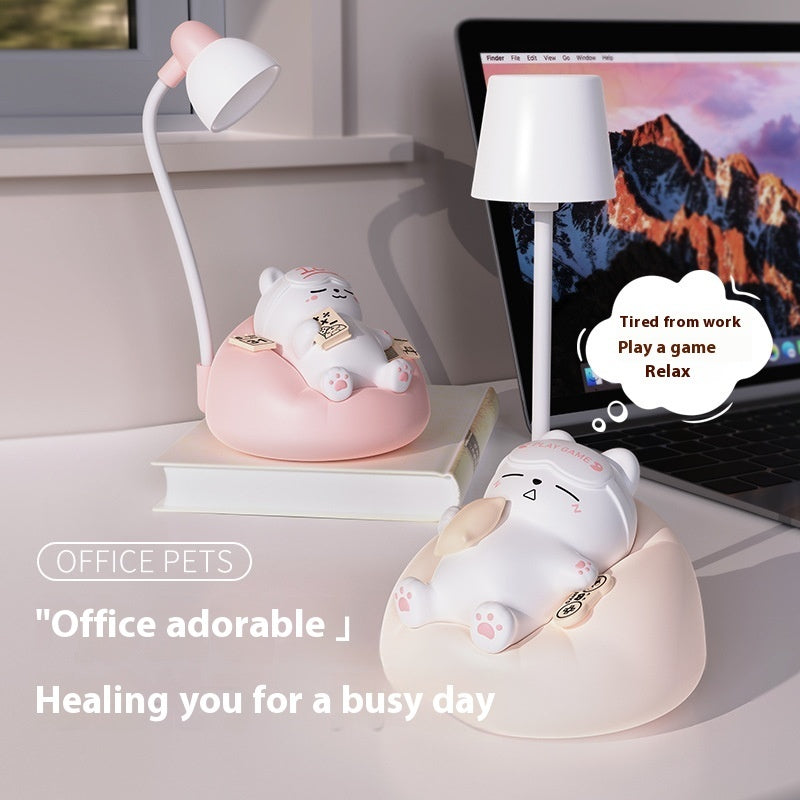 Creative Sleeping Cat Small Night Lamp Night Charging Pat Lamp Home Decor Gym From House