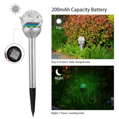 3 Pcs Outdoor Solar Lights IP44 Waterproof Ball RGB Light Outdoor Gym From House Silver