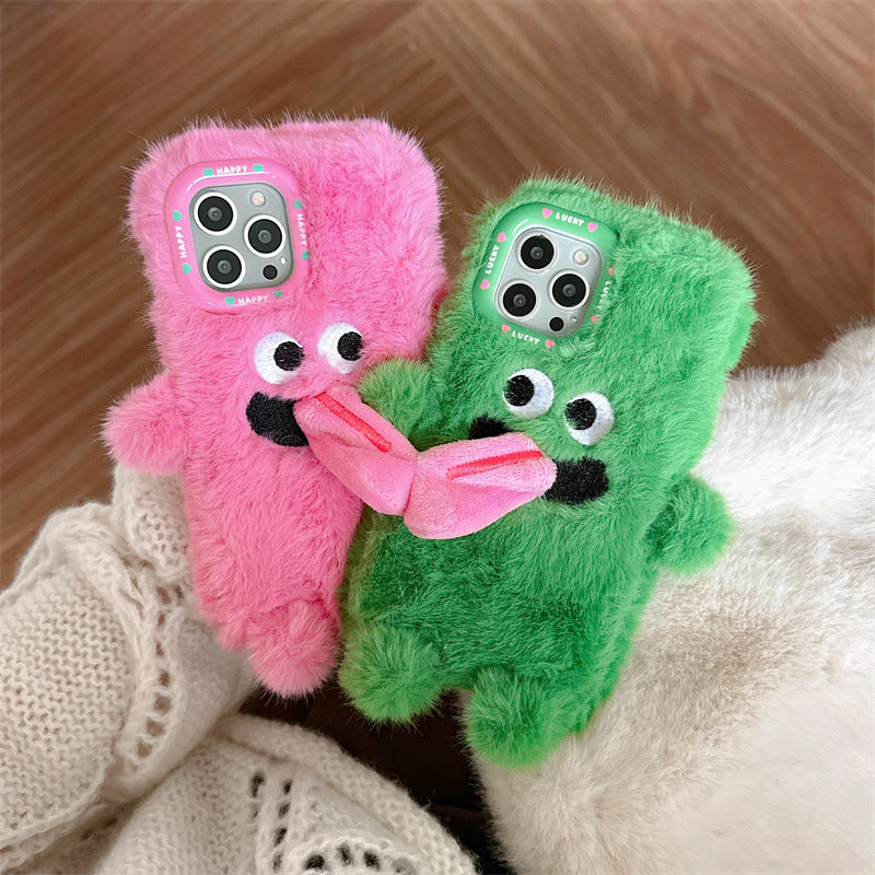 Funny Sticking Tongue Out Cartoon Plush Suitable Phone Case Drop-resistant Electronics DealSniper.net