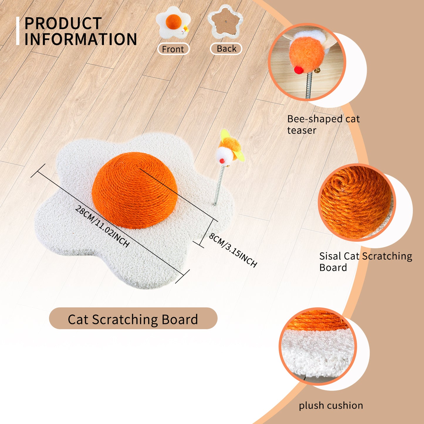 Three-in-one Cat Scratcher Space-saving Design Pets dealsniper-net S