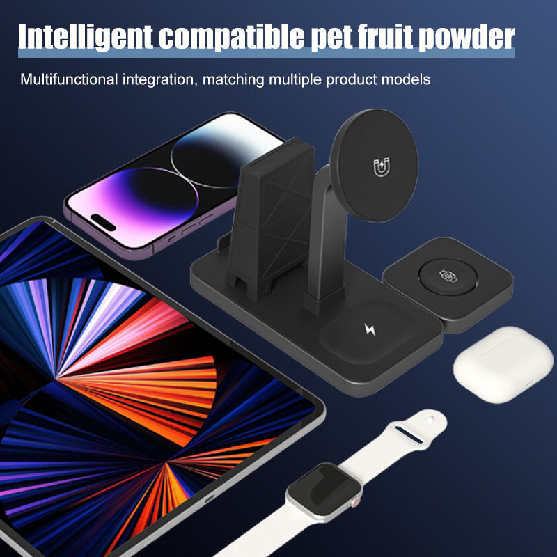 Fast Charging Vertical Wireless Charger Multi-function Magnetic Four-in-one Electronics DealSniper.net Black