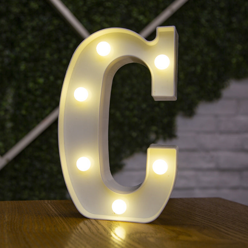 26 Letters White LED Night Light Marquee Sign Alphabet Lamp Home dealsniper-net C