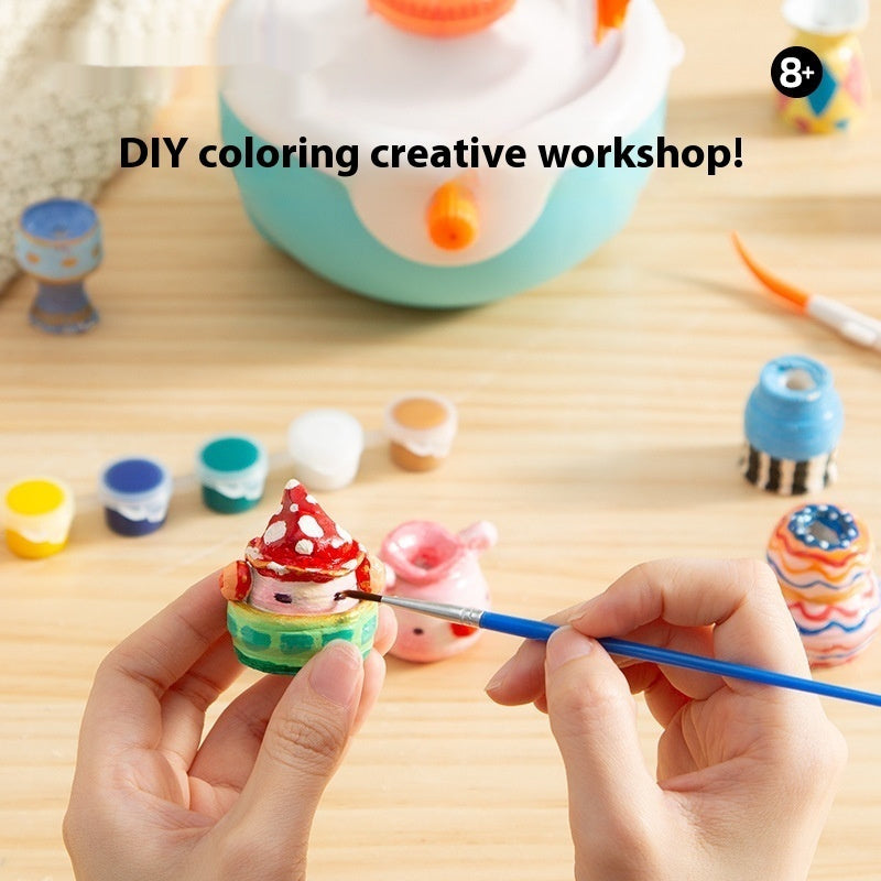 Children's Potter's Wheel Electric Clay Turntable Handmade Diy Toy Kids DealSniper.net