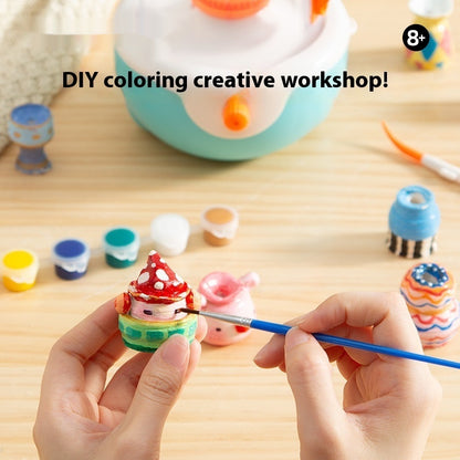 Children's Potter's Wheel Electric Clay Turntable Handmade Diy Toy Kids DealSniper.net