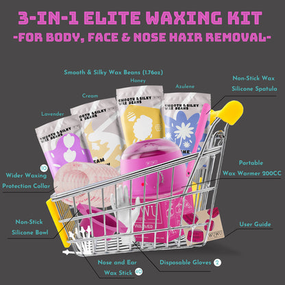 WUWUVISTA 60 Pcs Waxing Kit Easy-Clean Beauty dealsniper-net