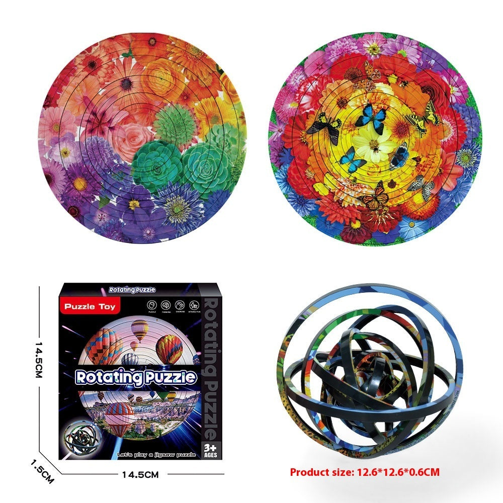 Rotating Puzzle Decompression 3D Educational Toys Kids DealSniper.net Rainbow Flower