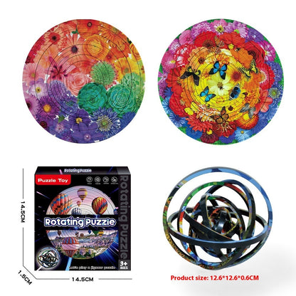 Rotating Puzzle Decompression 3D Educational Toys Kids DealSniper.net Rainbow Flower