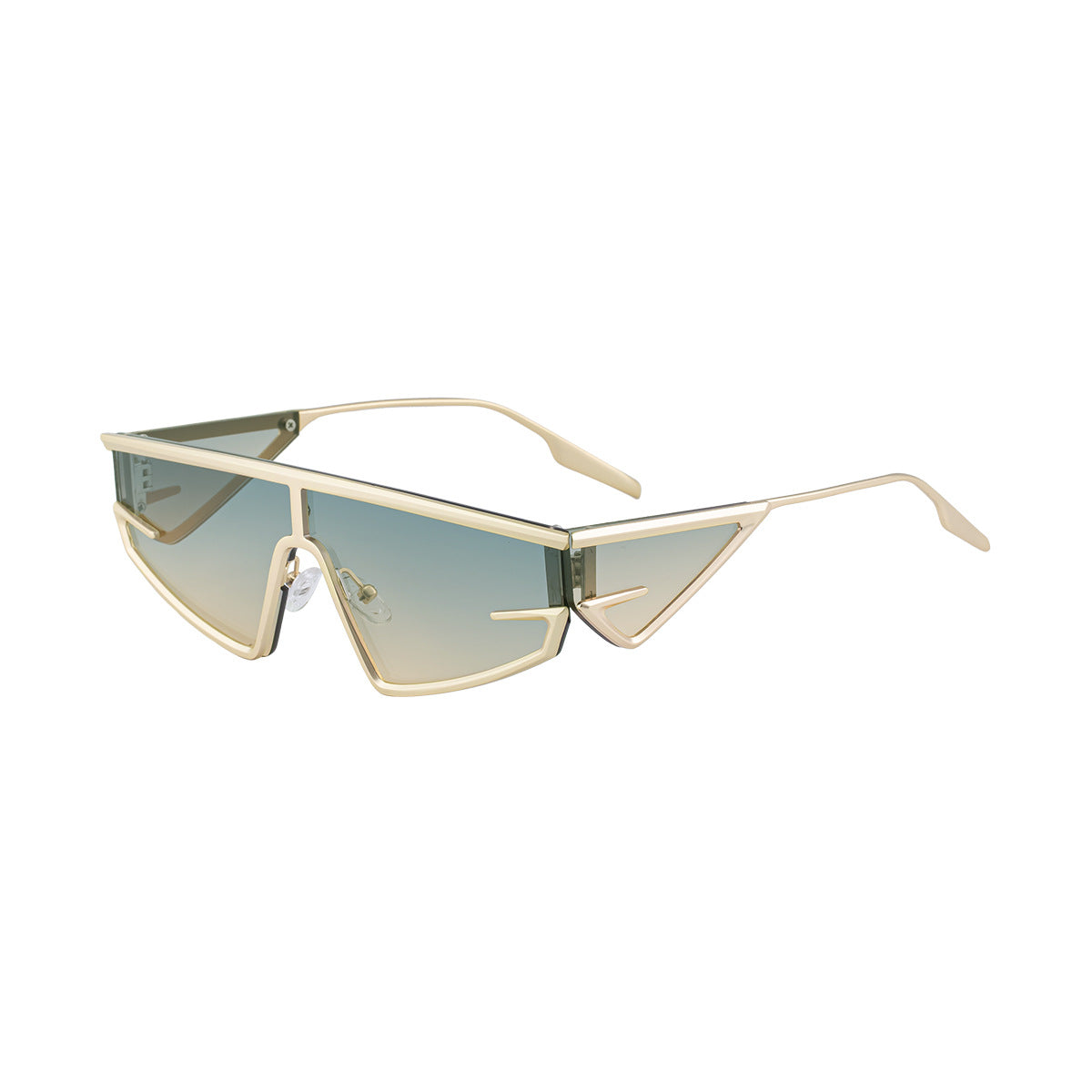New European And American Fashion Cat-Eye Sunglasses Men Gym From House C5 matte gold green yellow