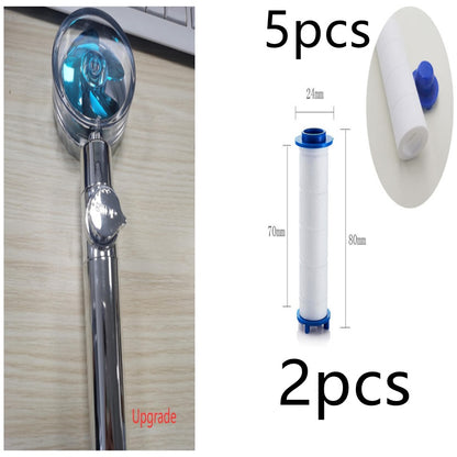 New Turbo Propeller Shower Head Water Saving High Pressure Flow