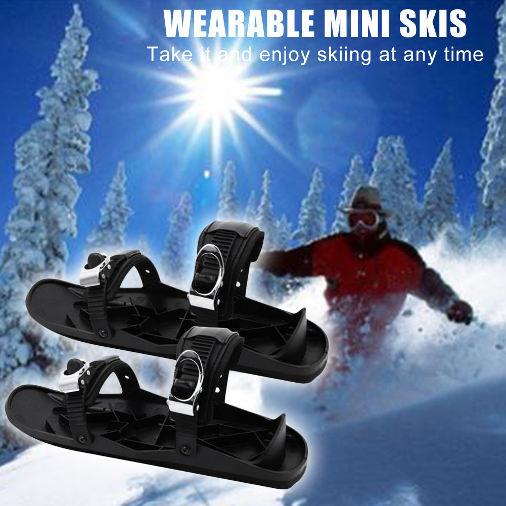 Mini Ski Skates Portable Short Skiboard Adjustable Skates Shoes For Snow Deals DealSniper.net A generation of thick boxed