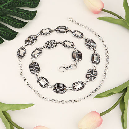 European And American Cross Border Waist Chain Ladies Boho Style Women Gym From House Silver