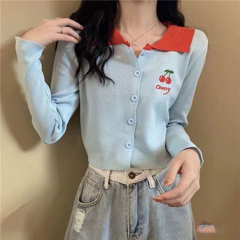 Girl Loose Lazy College Style Cardigan Coat