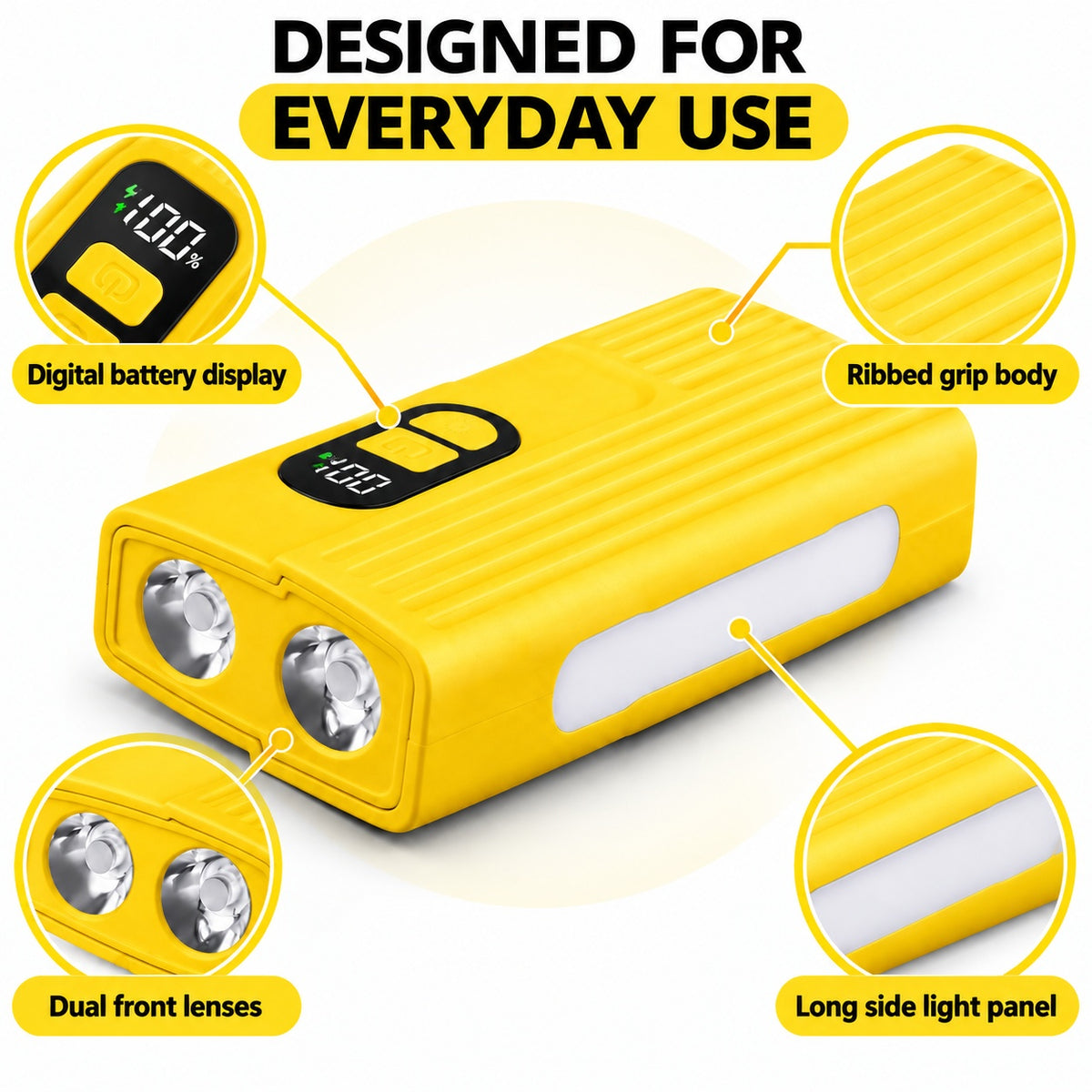 Rechargeable Z838 Yellow Portable Bicycle Flashlight Outdoor Outdoor DealSniper.net