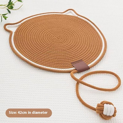 Braided Cotton Rope Cat Claw Mat Self Hi Ball One Piece Pets dealsniper-net Brown Toy Ball