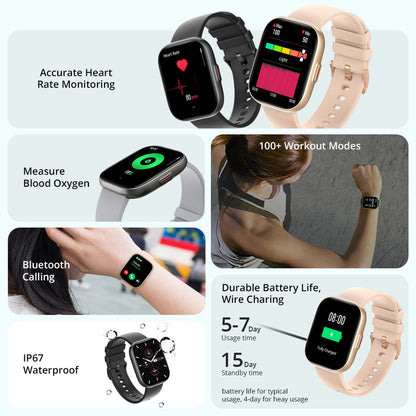 High-end Heart Rate Meter Step Plastic Call Smart Watch Jewelry dealsniper-net