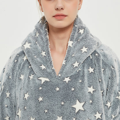 Glow In The Dark Stars Hoodie Blanket Oversized Sweatshirt